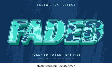 Abstrakte 3D-Grunge Word verblasste Editable Text Effect Design-Vorlage. Im Grafikstil gespeicherte Wirkung