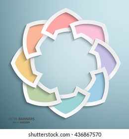 Abstract 3D round infographic colorful shape with geometric arabesque design