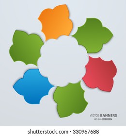 Abstract 3d round infographic design with arabesque elements