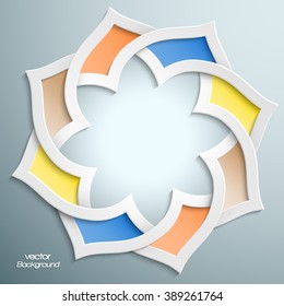 Abstract 3D Round Infographic Shape With Arabesque Design