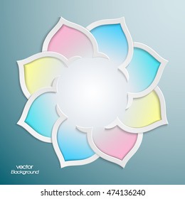 Abstract 3D round Infographic shape with colorful arabesque design