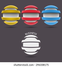 Abstract 3d round logo in color