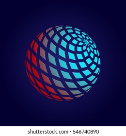 Abstract 3d scope with rhombus. Vector illustration