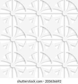 Abstract 3d seamless background. Geometric white pattern with layering and cut out of paper effect. 