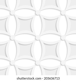 Abstract 3d seamless background. Geometric white and gray pattern with pointy squares and cut out of paper effect. 
