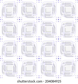 Abstract 3d seamless background. White leaves split and layered purple details with cut out of paper effect. 