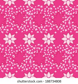 Abstract 3D seamless pattern of flowers. Vector eps 10