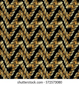Abstract 3d seamless pattern. Modern geometric background. Geometrical gold zigzag ornaments,Vector texture.