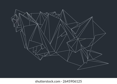 Abstract 3D shape background made from wireframe geometric objects and clean lines
