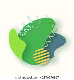 Abstract 3D shape paper cut style. Modern graphic element. Vector illustration.