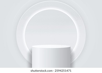 Abstract 3D shape podium on studio background. Display pedestal mockup minimal scene empty stage for presentation product cosmetic, stand, showcase, exhibition, fashion stage, mockup display. Vector
