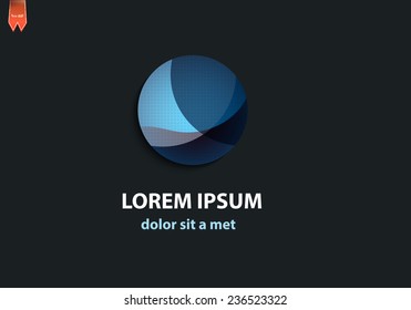 Abstract 3d shape sphere for business. Creative idea circle logo. Modern concept with background.