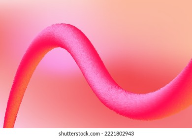 Abstract 3d shape. Vector background with curved futuristic object. Curvy wave flow.