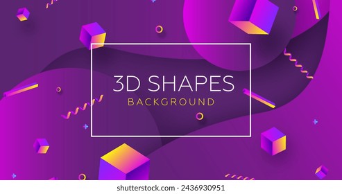 Abstract 3d shapes background vector design in eps 10