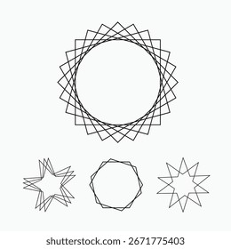 Abstract 3D Shapes And Geometric Design Set. Colorful Vector Illustrations Of Spheres, Circular Dot Patterns, And Futuristic Graphics On Black Background. Modern Digital Art Elements