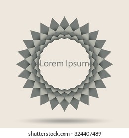 Abstract 3D Sheet Geometrical Design Element