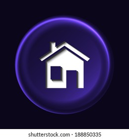 Abstract 3d shiny button. Vector illustration