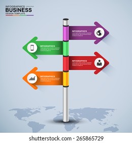 Abstract 3d signpost infographic design template