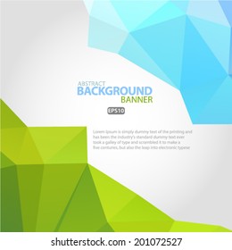 Abstract 3D sky and grass vector geometric colorful background Vector EPS 10 illustration.