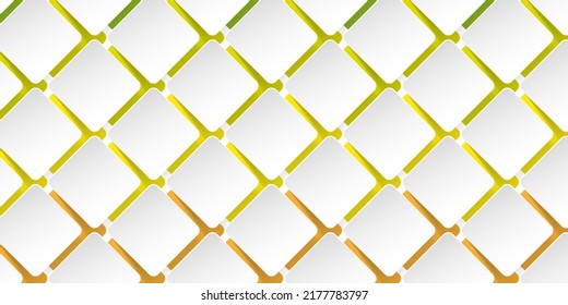Abstract 3D Slightly Curled Paper Cut White Round Squares Pattern on Colorful Background - Vector Design
