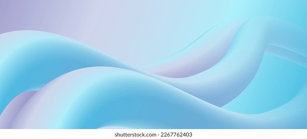 Abstract 3D smooth pipe lines and pastel color background. Vector illustration