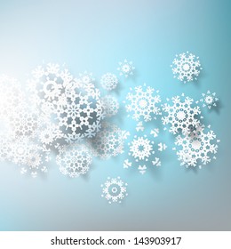Abstract 3D Snowflakes Design template. EPS 10 vector