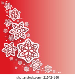 Abstract 3D Snowflakes Design Vector  Christmas Background
