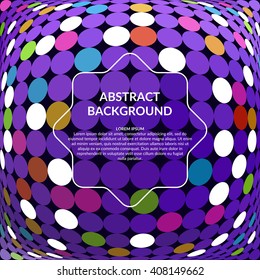 Abstract 3D Sphere. Blue mosaic background.