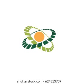 abstract 3d sphere with circle arround logo icon