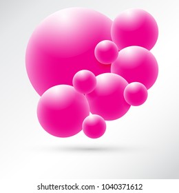 Abstract 3D Sphere design on white background. Vector Illustrator