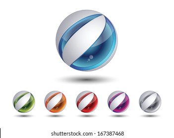 Abstract 3d Sphere Icons Set