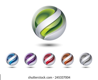 Abstract 3d Sphere Icons Set