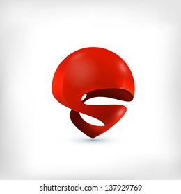 Abstract 3d sphere logo design. Pointer icon