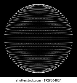 Resumen esfera 3d hecha de puntos. Red social global. Internet y tecnología. Ilustración vectorial de matemáticas geométricas.