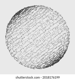 Abstract 3d sphere made of dots. Global social network. Internet and technology. Geometry math vector illustration.