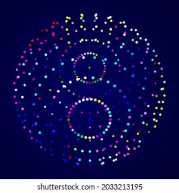 Abstract 3d sphere made of dots. Global social network. Internet and technology. Geometry math vector illustration.