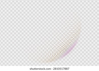 Abstract 3d sphere made of glowing gradient dots, futuristic digital particle structure, dynamic halftone effect, modern technology background