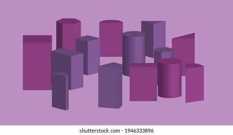 Abstract 3D sphere rectangular space. Vector illustration.