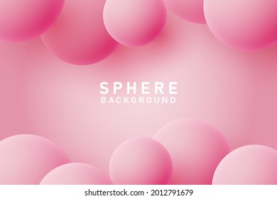 Abstract 3d sphere shape pink background. Creative illustration for poster, web, landing, page, cover, ad, greeting, card, promotion. Eps 10 vector