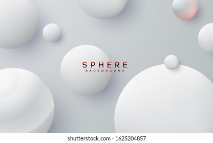 Abstract 3D Sphere Shape White Background 