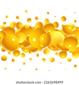 Abstract 3d sphere shape yellow background