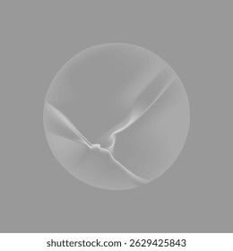 Abstrait sphère 3D avec des textures fluides et fluides. Le design de la sphère est minimaliste, avec des courbes douces et douces créant un look dynamique et moderne. Sphère, abstrait, 3D. Image vectorielle autocollante.