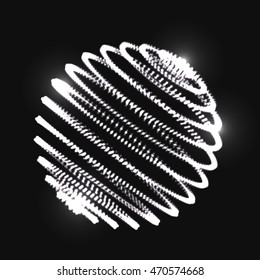 Abstract 3D sphere spiral shape