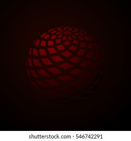 Abstract 3d sphere with squares. Vector illustration