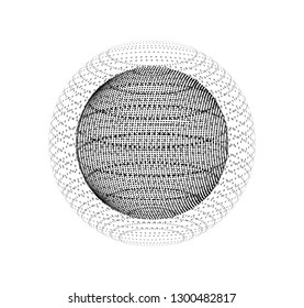 Abstract 3d sphere. Vector illustration in futuristic high tech style.