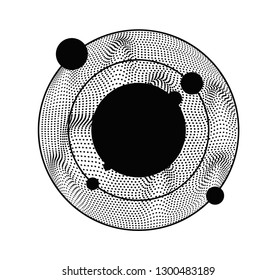 Abstract 3d sphere. Vector illustration in futuristic high tech style.