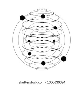 Abstract 3d sphere. Vector illustration in futuristic high tech style.