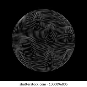 Abstract 3d sphere. Vector illustration in futuristic high tech style.