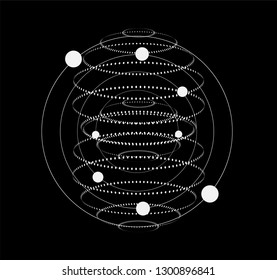 Abstract 3d sphere. Vector illustration in futuristic high tech style.