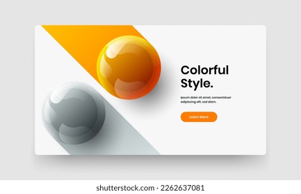 Abstract 3D spheres corporate cover concept. Premium placard design vector layout.